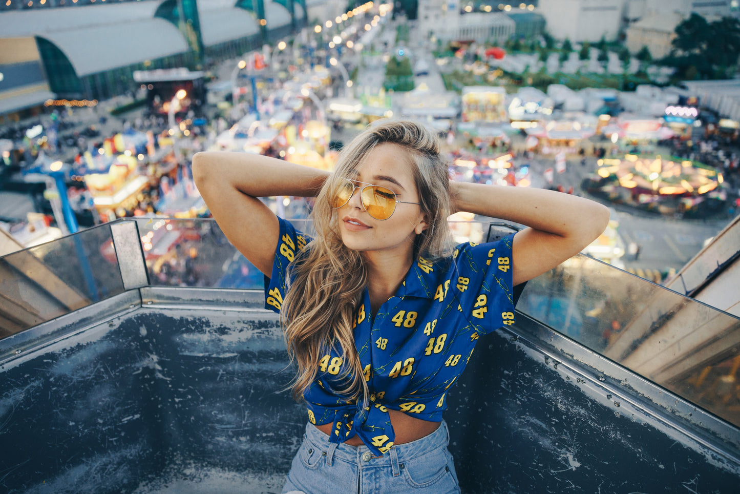 Ferris Button-Down Crop Top
